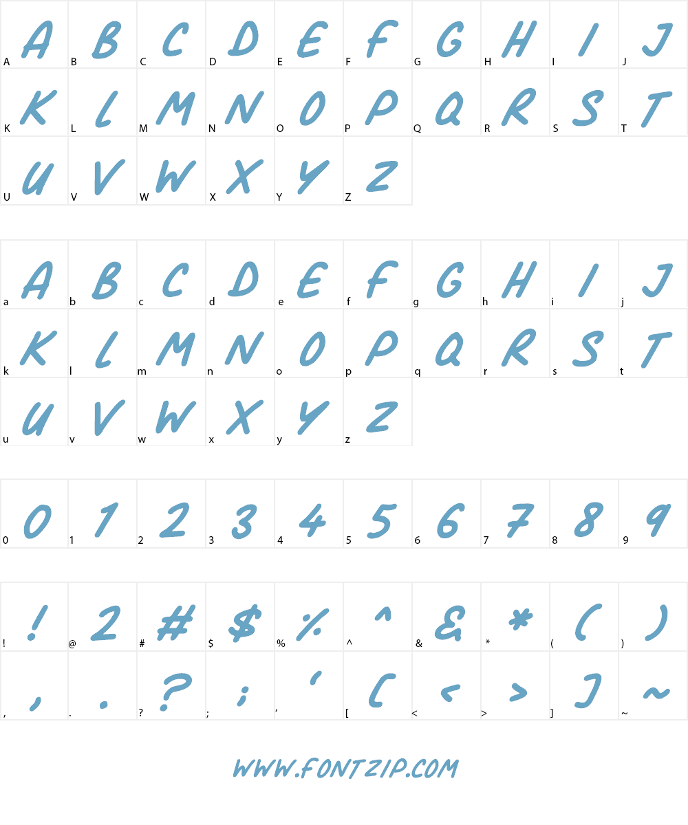 Comic Marker Deluxe Font Character